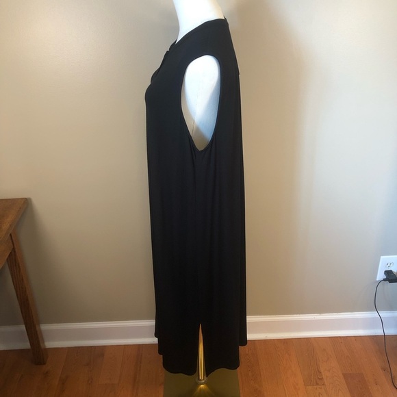 Eileen Fisher Black Sleeveless Button Front Lightweight Knit Dress Size L/XL - Picture 5 of 12